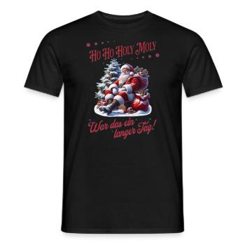 Ho Ho Holy Moly – Santa needs a break! - Men's T-Shirt - black - Front - AI Model Male 178 light (178cm)