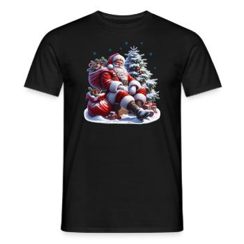 Père Noël : Pause avec style - Père Noël - T-shirt homme - noir - Devant - AI Model Male 178 light (178cm)