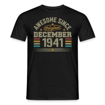 Dezember 1941 - Dezember 1941 Geburtstagsgeschenk - Männer T-Shirt - Schwarz - Vorne - AI Model Male 178 light (178cm)