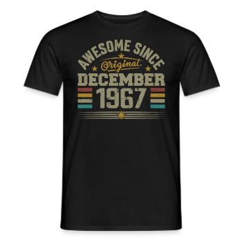Dezember 1967 - Dezember 1967 Geburtstagsgeschenk - Männer T-Shirt - Schwarz - Vorne - AI Model Male 178 light (178cm)