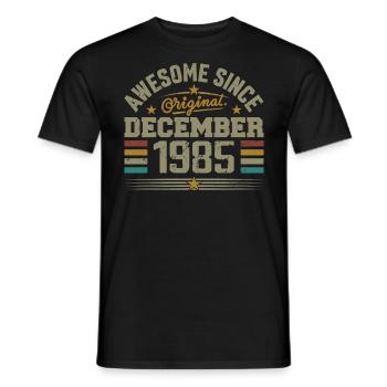 December 1985 - December 1985 Birthday Gift - Men's T-Shirt - black - Front - AI Model Male 178 light (178cm)