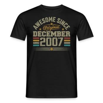 Dezember 2007 - Dezember 2007 Jubiläumsgeschenk - Männer T-Shirt - Schwarz - Vorne - AI Model Male 178 light (178cm)