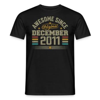 December 2011 - December 2011 Anniversary Gift - Men's T-Shirt - black - Front - AI Model Male 178 light (178cm)