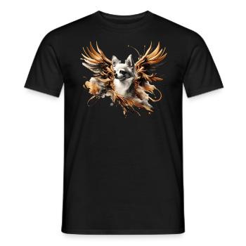 Majestätischer Chihuahua mit goldenen Flügeln - Männer T-Shirt - Schwarz - Vorne - AI Model Male 178 light (178cm)