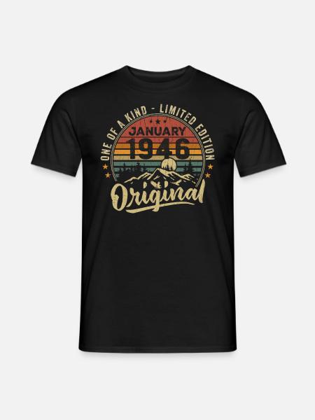 Januar 1946 | Geburtstage geboren im Januar 1946 - Männer T-Shirt - Schwarz