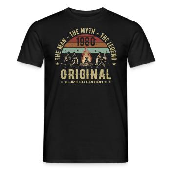Legendary Since 1980 | Men's 45th Anniversary - Men's T-Shirt - black - Front - AI Model Male 178 light (178cm)