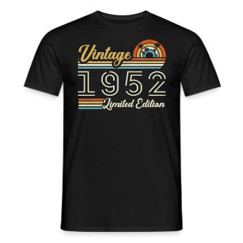73 Jahre Jubiläum | Jahrgang 1952 Geschenk 1952 - Männer T-Shirt - Schwarz - Vorne - AI Model Male 178 light (178cm)