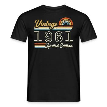 Anniversaire 64 Ans | Millésime 1961 Cadeau 1961 - T-shirt homme - noir - Devant - AI Model Male 178 light (178cm)