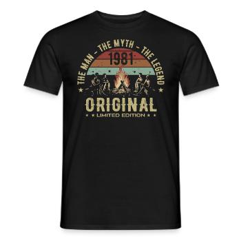 Legendär seit 1981 | 44. Geburtstag der Männer - Männer T-Shirt - Schwarz - Vorne - AI Model Male 178 light (178cm)