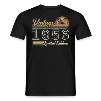 Anniversaire 69 Ans | Millésime 1956 Cadeau 1956 - T-shirt homme - noir - Devant - AI Model Male 178 light (178cm)