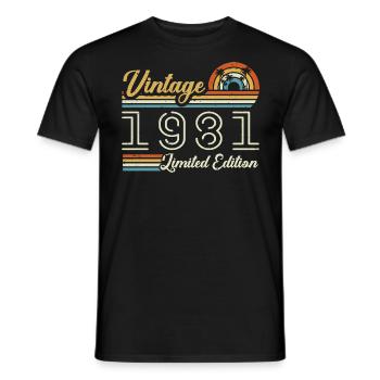44 Years Birthday | Vintage 1981 Gift 1981 - Men's T-Shirt - black - Front - AI Model Male 178 light (178cm)