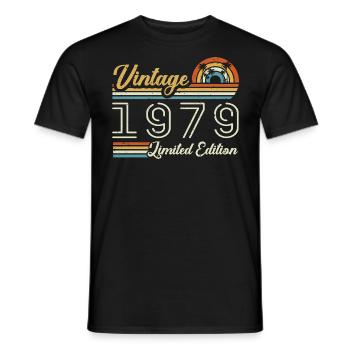 46. Geburtstag | Jahrgang 1979 Geschenk 1979 - Männer T-Shirt - Schwarz - Vorne - AI Model Male 178 light (178cm)