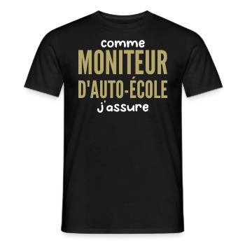 Driving School Instructor - Men's T-Shirt - black - Front - AI Model Male 178 light (178cm)