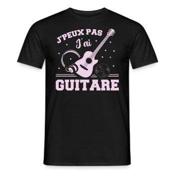 Je Peux Pas J ai Guitare - T-shirt homme - noir - Devant - AI Model Male 178 light (178cm)