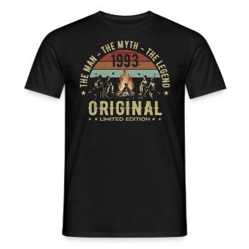 Legendär seit 1993 | 32. Geburtstag der Männer - Männer T-Shirt - Schwarz - Vorne - AI Model Male 178 light (178cm)