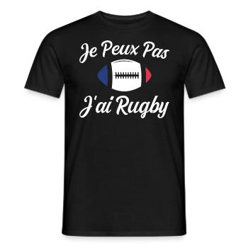 Je Peux Pas J'ai Rugby Humour Cadeau - T-shirt homme - noir - Devant - AI Model Male 178 light (178cm)