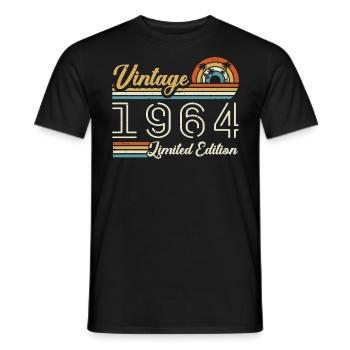 Anniversaire 61 Ans | Millésime 1964 Cadeau 1964 - T-shirt homme - noir - Devant - AI Model Male 178 light (178cm)