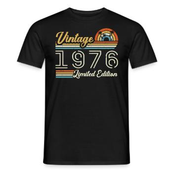 49 Years Birthday | Vintage 1976 Gift 1976 - Men's T-Shirt - black - Front - AI Model Male 178 light (178cm)