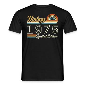 50 Years Anniversary | Vintage 1975 Gift 1975 - Men's T-Shirt - black - Front - AI Model Male 178 light (178cm)