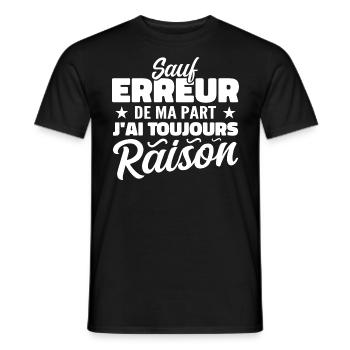 Wenn ich mich nicht irre, habe ich immer Recht - Männer T-Shirt - Schwarz - Vorne - AI Model Male 178 light (178cm)