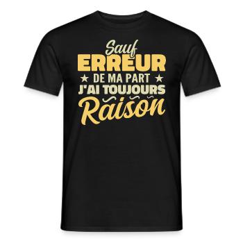 Wenn ich mich nicht irre, habe ich immer Recht - Männer T-Shirt - Schwarz - Vorne - AI Model Male 178 light (178cm)
