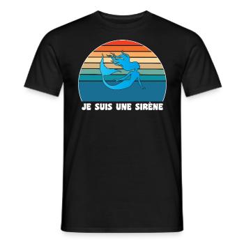 Kleine Meerjungfrau Humor - Männer T-Shirt - Schwarz - Vorne - AI Model Male 178 light (178cm)