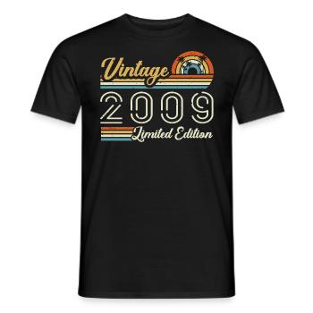 16 Year Anniversary | Vintage 2009 Gift 2009 - Men's T-Shirt - black - Front - AI Model Male 178 light (178cm)