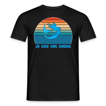 Little Mermaid Humor - Men's T-Shirt - black - Front - AI Model Male 178 light (178cm)