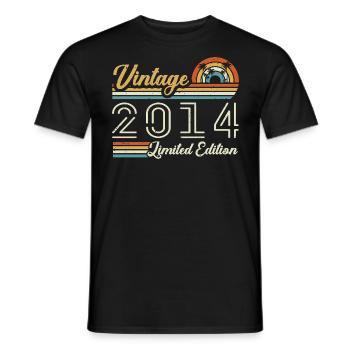 11 Year Anniversary | Vintage 2014 Gift 2014 - Men's T-Shirt - black - Front - AI Model Male 178 light (178cm)