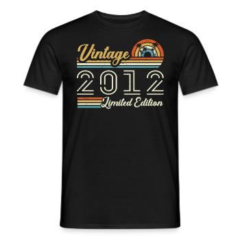 13 Year Anniversary | Vintage 2012 Gift 2012 - Men's T-Shirt - black - Front - AI Model Male 178 light (178cm)