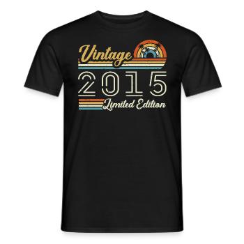 10 Year Anniversary | Vintage 2015 Gift 2015 - Men's T-Shirt - black - Front - AI Model Male 178 light (178cm)