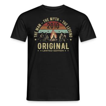 Legendary since 2010 | Men's 15th Anniversary - Men's T-Shirt - black - Front - AI Model Male 178 light (178cm)