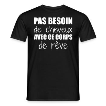 Pas besoin de cheveux avec ce corps de rêve - T-shirt homme - noir - Devant - AI Model Male 178 light (178cm)