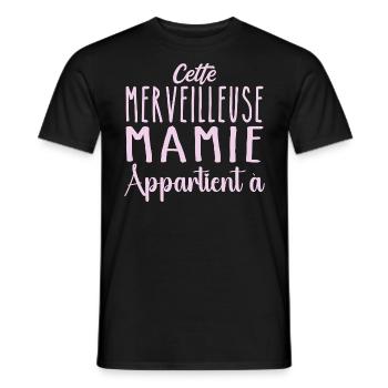 Cette merveilleuse mamie appartient à personnalisé - T-shirt homme - noir - Devant - AI Model Male 178 light (178cm)