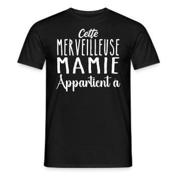 Cette merveilleuse mamie appartient à personnalisé - T-shirt homme - noir - Devant - AI Model Male 178 light (178cm)