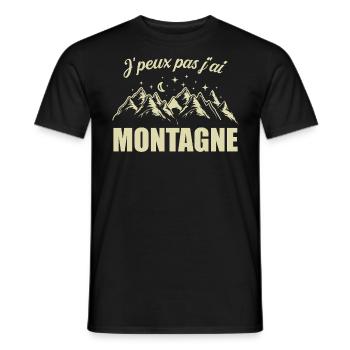 J'peux pas j'ai Montagne Humour - T-shirt homme - noir - Devant - AI Model Male 178 light (178cm)
