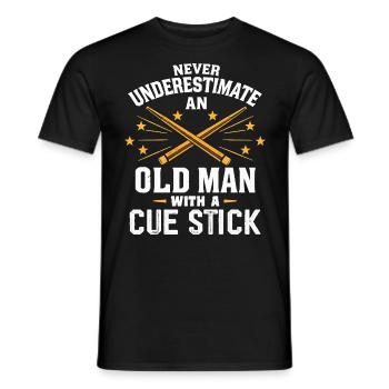 Never Underestimate an Old Man with a Cue Stick - T-shirt homme - noir - Devant - AI Model Male 178 light (178cm)