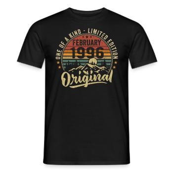 Cadeau Anniversaire Février 1996 Cool Février 1996 - T-shirt homme - noir - Devant - AI Model Male 178 light (178cm)