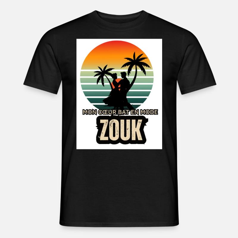 Mon Cœur Bat en Mode Zouk - Männer T-Shirt - Schwarz