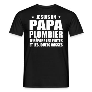 Plumber Dad, Father's Day Gift Idea - Men's T-Shirt - black - Front - AI Model Male 178 light (178cm)