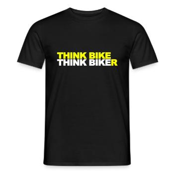 Think Bike Think Biker - Men's T-Shirt - black - Front - AI Model Male 178 light (178cm)