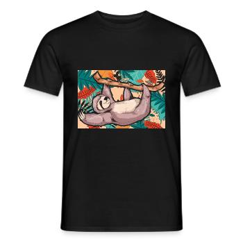 Zoo Tier Faulenzer Geschenk Tropisches Faultier - Männer T-Shirt - Schwarz - Vorne - AI Model Male 178 light (178cm)