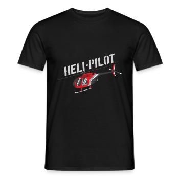 Pilote Heli | Pilote d'hélicoptère - T-shirt homme - noir - Devant - AI Model Male 178 light (178cm)