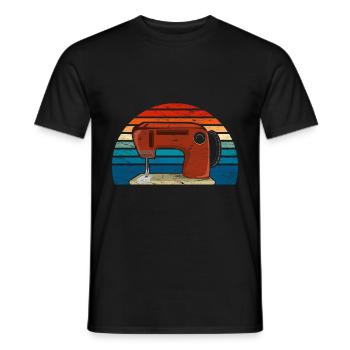 Vintage rose sewing machine seamstress gift sewing - Men's T-Shirt - black - Front - AI Model Male 178 light (178cm)