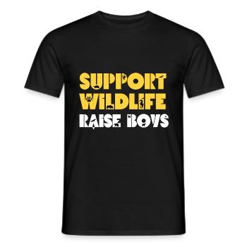 Mutter von Jungen unterstützt Wildlife Raise Boys - Männer T-Shirt - Schwarz - Vorne - AI Model Male 178 light (178cm)