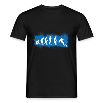 Ski Ski fahren Alpen Piste Evolution - Männer T-Shirt - Schwarz - Vorne - AI Model Male 178 light (178cm)