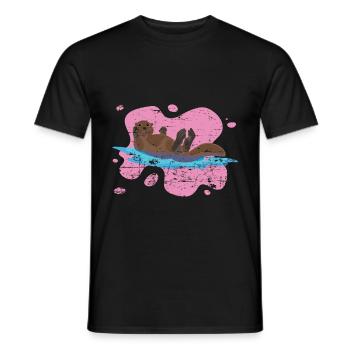 Otter Lover Gift Giant Otter Animal Otter - Men's T-Shirt - black - Front - AI Model Male 178 light (178cm)