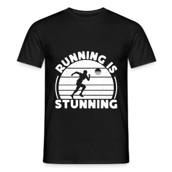 La course à pied d’un marathonien est époustouflante - T-shirt homme - noir - Devant - AI Model Male 178 light (178cm)