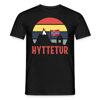 HYTTETUR Norwegen Hüttentour Hüttenurlaub Glamping - Männer T-Shirt - Schwarz - Vorne - AI Model Male 178 light (178cm)