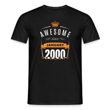 Janvier 2000 - T-shirt homme - noir - Devant - AI Model Male 178 light (178cm)